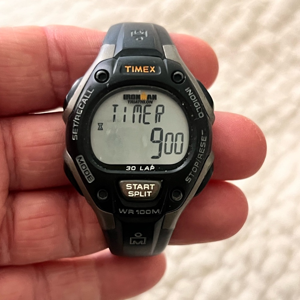 Timex Ironman Triathlon Black and Silver Digital Sports Watch